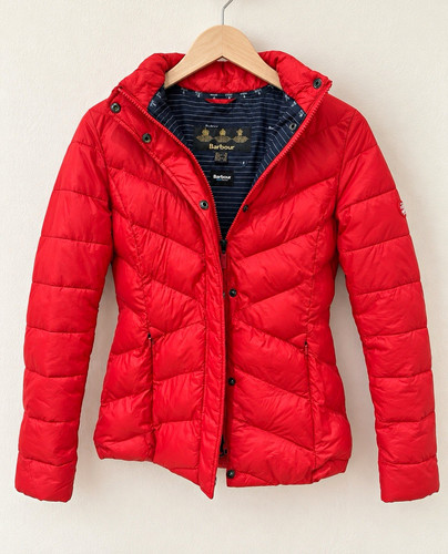 Barbour red hooded quilted - red,