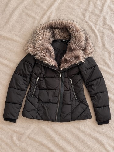 Peacocks black puffer coat - puffer,