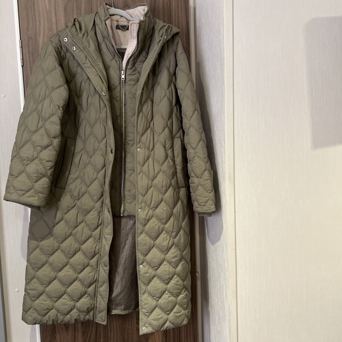 Women khaki quilted hooded - women's,