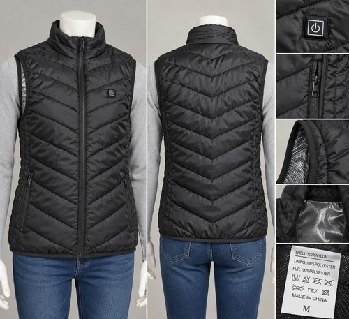 Womens black quilted - quilted, gilet