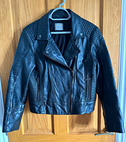 Oasis black leather biker - leather,