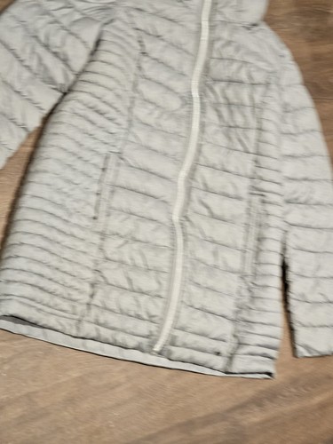 Light grey quilted hooded - quilted,