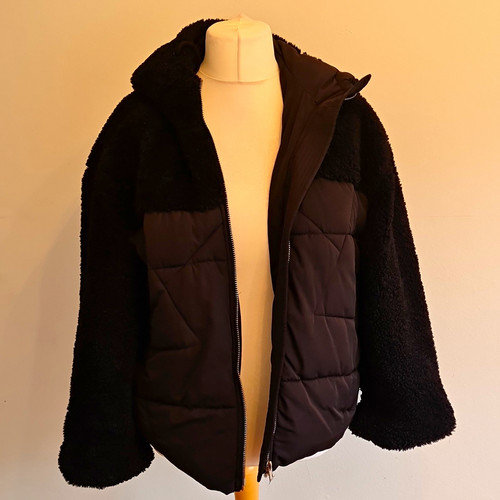 Boohoo black quilted - black, hooded