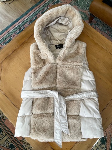 Ladies faux fur beige quilted - faux,