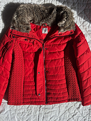 Women red padded hooded - women’s,