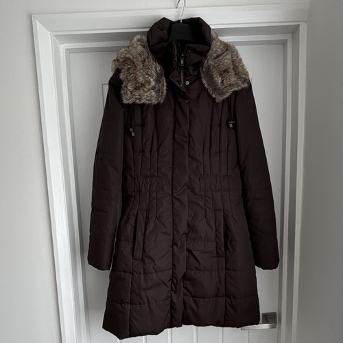 Ladies dark brown coat fur - ladies,