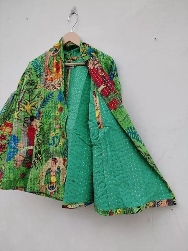Kantha quilted kimono women - kantha,